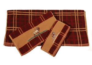 Image for Plaid 3 Pc Elk Towel Set