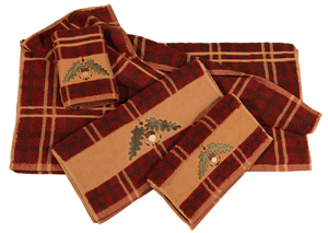 Image for Plaid 3 Pc Acorn Towel Set