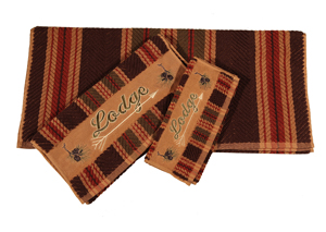 Image for Striped 3 Pc Lodge Towel Set