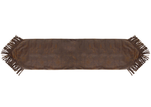 Image for Brown Faux Seude Table Runner w/Fringes