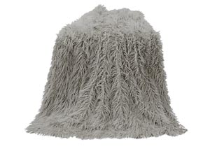 Mongolian Grey Faux Fur Throw