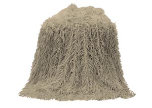Mongolian Taupe Faux Fur Throw