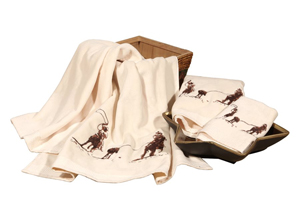 Image for Cream 3 Pc Embroidered Team Roping Towel Set
