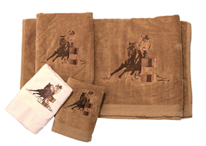 Image for Cream 3 Pc Embroidered Barrel Racer Towel Set