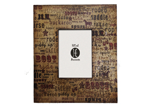 Image for Rustic Western Text Picture Frame