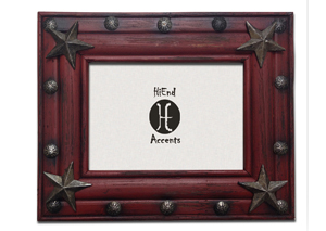 Image for 5' x 7' Red Painted Distressed Wood Picture Frame w/Star & Tacks