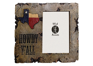 Image for Weathered Faux Stone Howdy Y'all Picture Frame