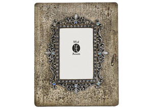 Image for 4' x 6' Silver & Rhinestone Distressed Picture Frame