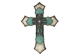 Image for Cross w/Tooled Turquoise Detail