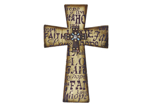 Image for Wood Cross w/Scripted Text
