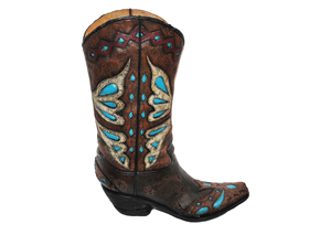 Image for Turquoise Cowboy Boot Vase