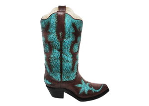 Image for Turquoise Distressed Boot Vase