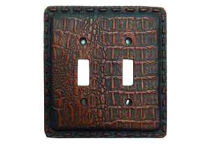 Image for Gator Crocodile Double Switch Plate Cover