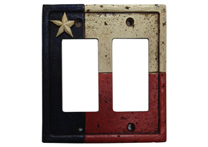 Image for Texas Flag Double Rocker Plate Cover
