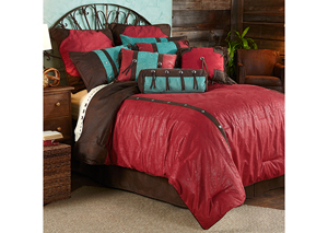 Image for Cheyenne Red 7 Pc Full Comforter Set