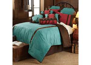 Image for Cheyenne Turquoise 7 Pc Queen Comforter Set