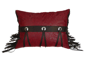 Image for Cheyenne Red Rectangle Pillow w/Conchos