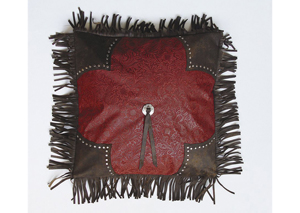 Image for Cheyenne Red Scalloped Tooled Square Pillow