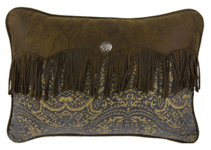 Image for Bella Vista Teal & Gold Paisley Chenille Envelope Pillow