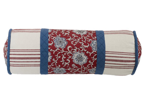 Image for Bandera Floral Neckroll Pillow w/Stripes