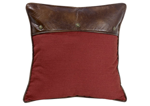 Image for Ruidoso Red Euro Sham w/Faux Leather & Conchos