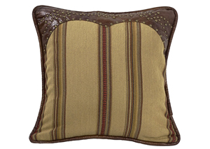 Image for Ruidoso Square Striped Pillows w/Leather Trim & Studs