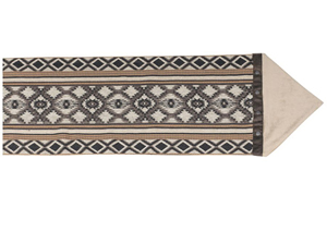 Image for Tucson Navajo Pattern Table Runner w/Velvet, Faux Leather & Stud Trim