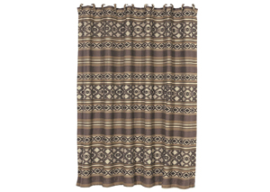 Image for Tucson Navajo Geometric Pattern Shower Curtain w/Fabric Rings