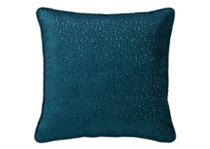 Image for Alamosa Teal Leopard Chenille Pillow, 18" x 18"
