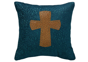 Image for Alamosa Leopard Chenille Pillow w/Cross