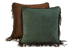Image for Las Cruses ll Reversible Turquoise/Copper Faux Suede Euro Sham w/Fringe