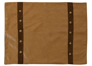 Image for Las Cruses Tan Faux Leather Placemats w/Copper Faux Suede & Studs