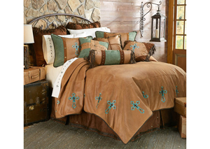 Image for Las Cruses ll 5 Pc Cross Pattern Full Comforter Set