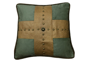 Image for Las Cruses ll Studded Cross Pillow, 18" x 18"