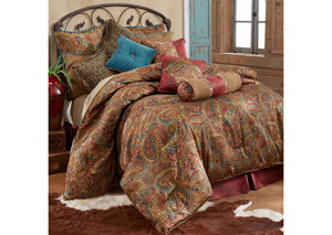 Image for San Angelo Red 4 Pc Red Paisley Full Comforter Set