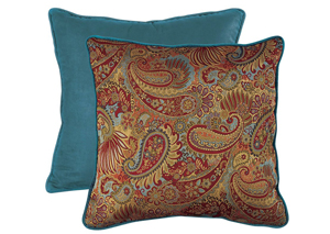 Image for San Angelo Reversible Paisley/Teal Euro Sham