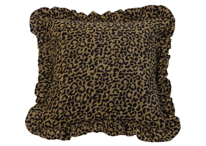 Image for San Angelo Leopard Print Chenille Pillow w/Ruffled Trim