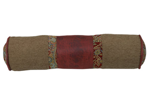 Image for San Angelo Red Paisley & Chenille Neckroll Pillow