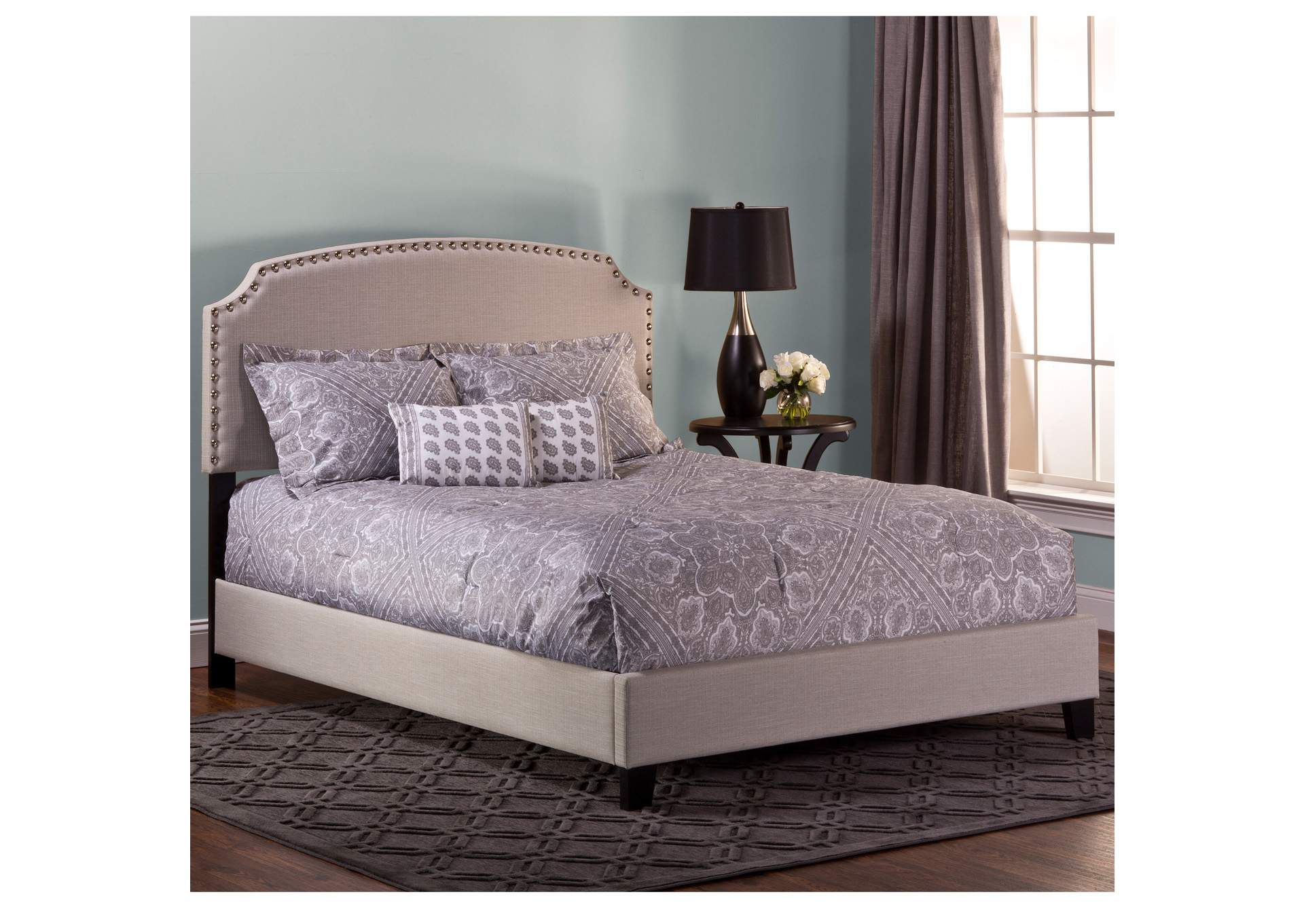 Lani Queen Bed w/Rails - Light Linen Gray,Hillsdale