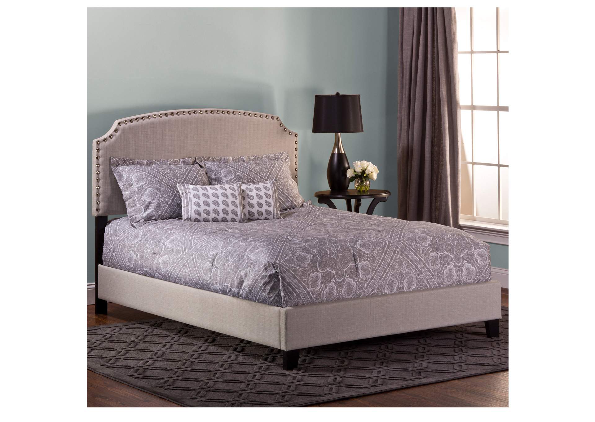 Lani Twin Bed w/Rails - Light Linen Gray,Hillsdale