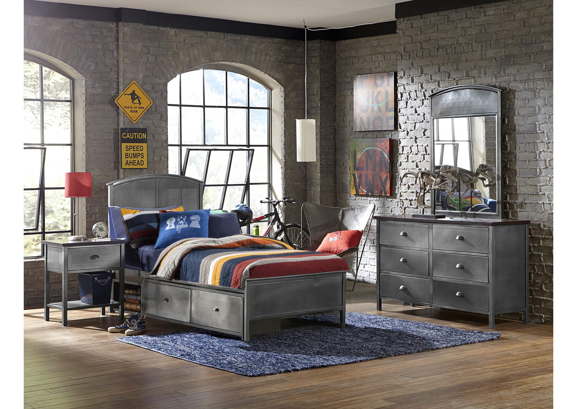 Urban Quarters 4Pc Twin Panel Storage Bed,Hillsdale