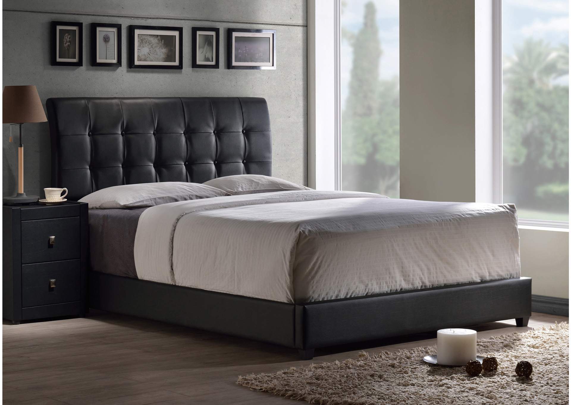 Lusso Full Bed Set w/Rails,Hillsdale