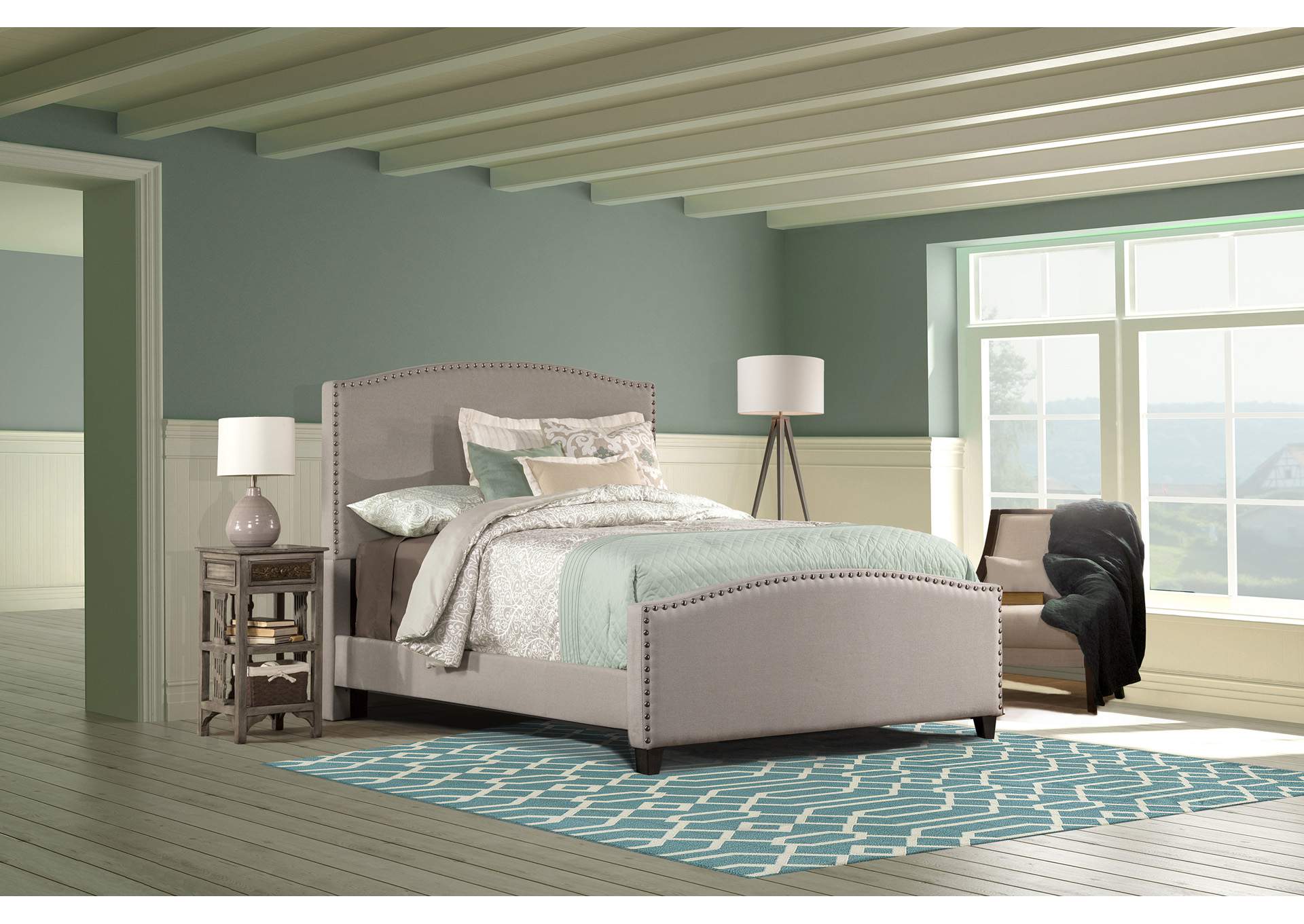 Kerstein Queen Bed w/Rails - Dove Gray,Hillsdale