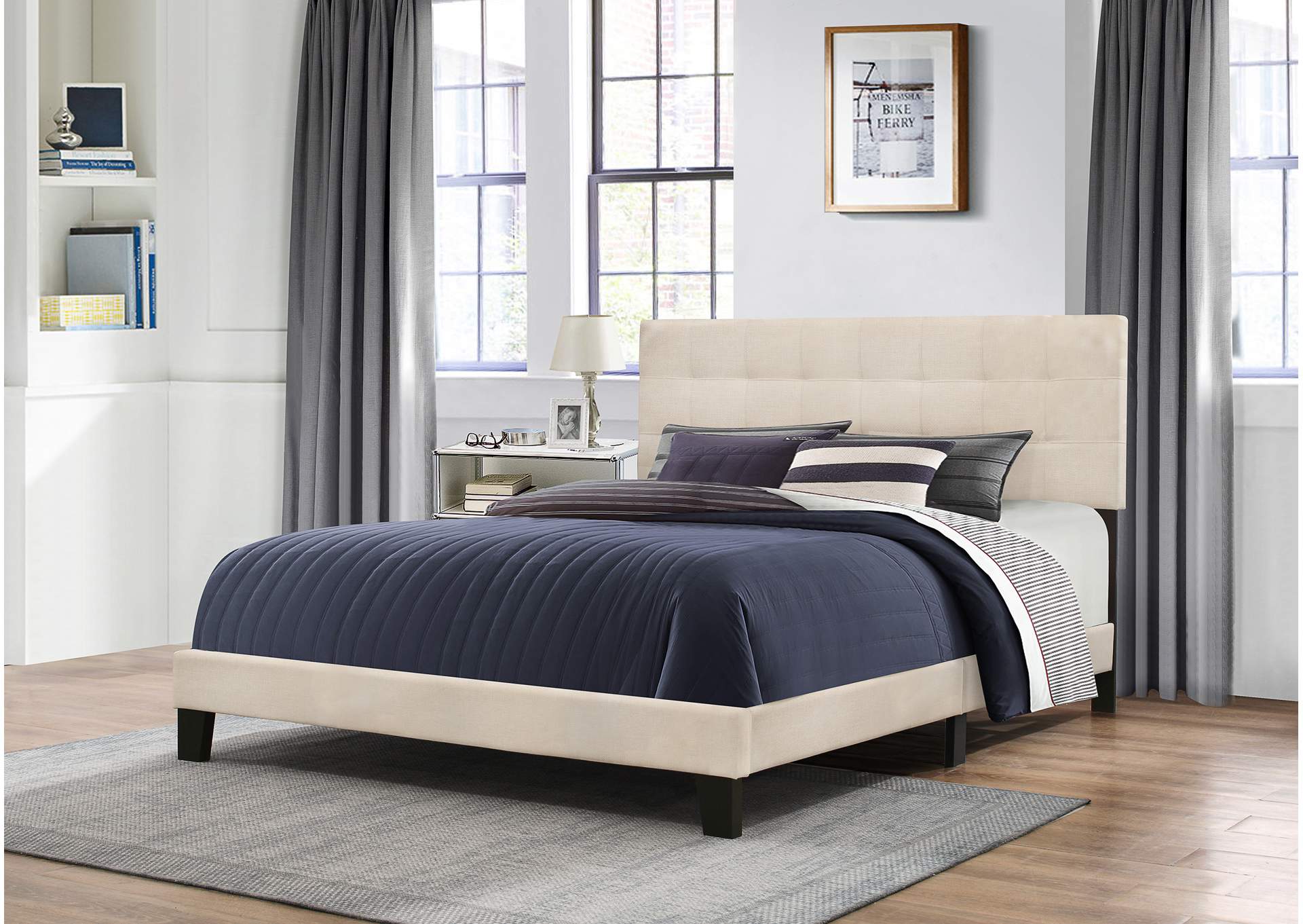 Delaney Bed in One - Queen - Linen Fabric,Hillsdale