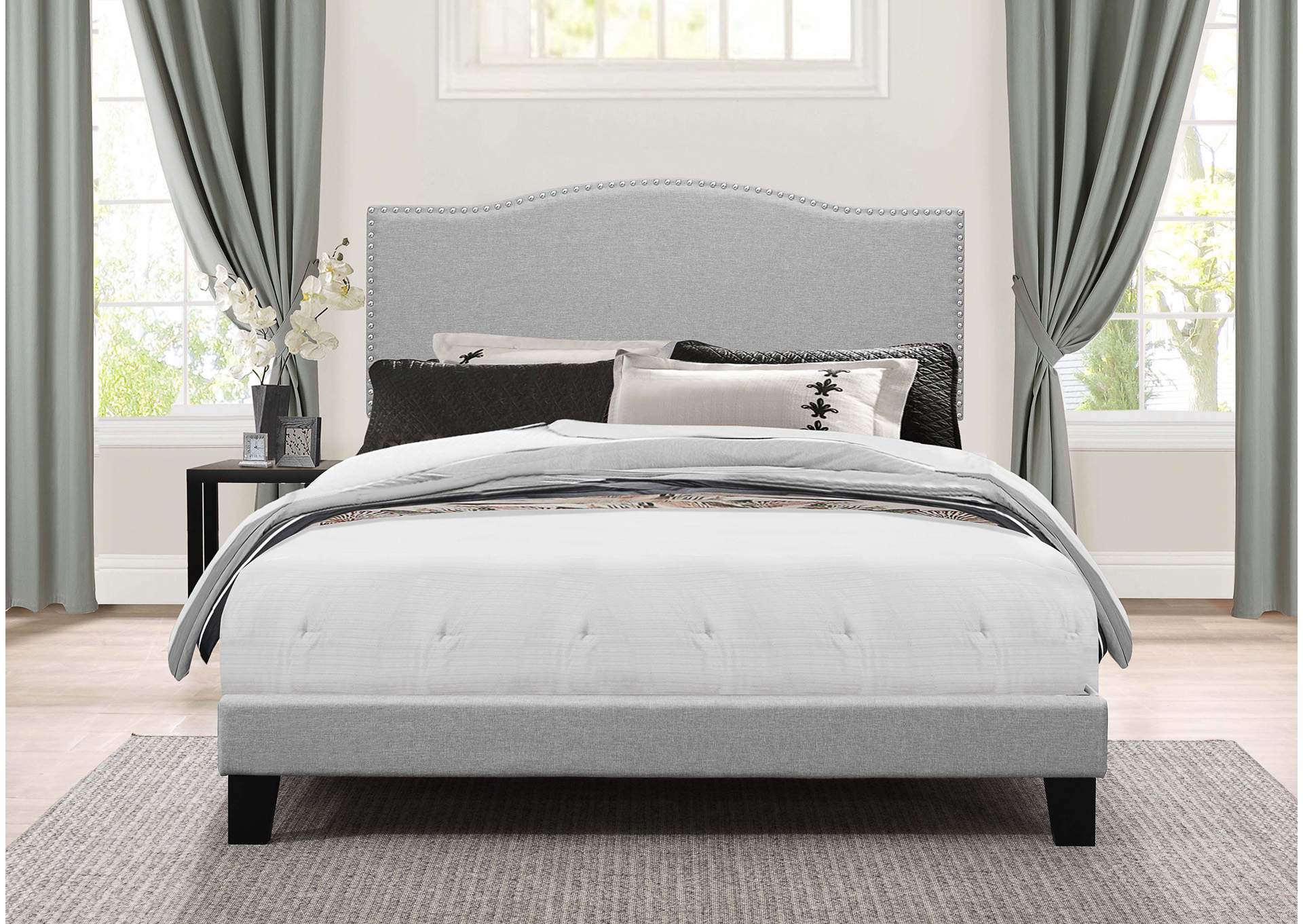 Kiley Bed in One - King - Glacier Gray Fabric,Hillsdale