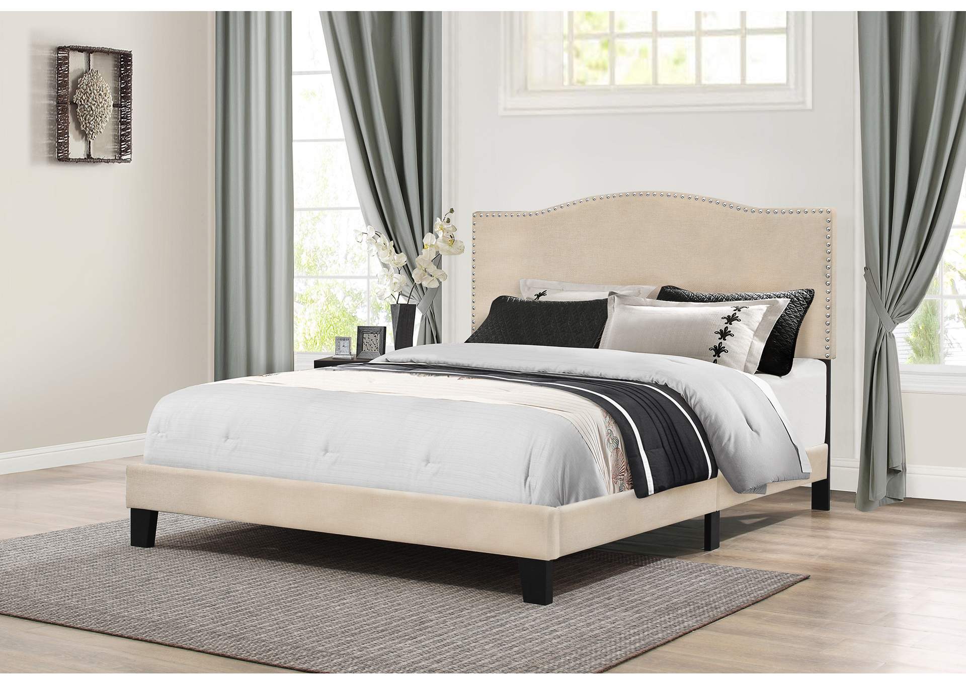 Kiley Bed in One - King - Linen Fabric,Hillsdale