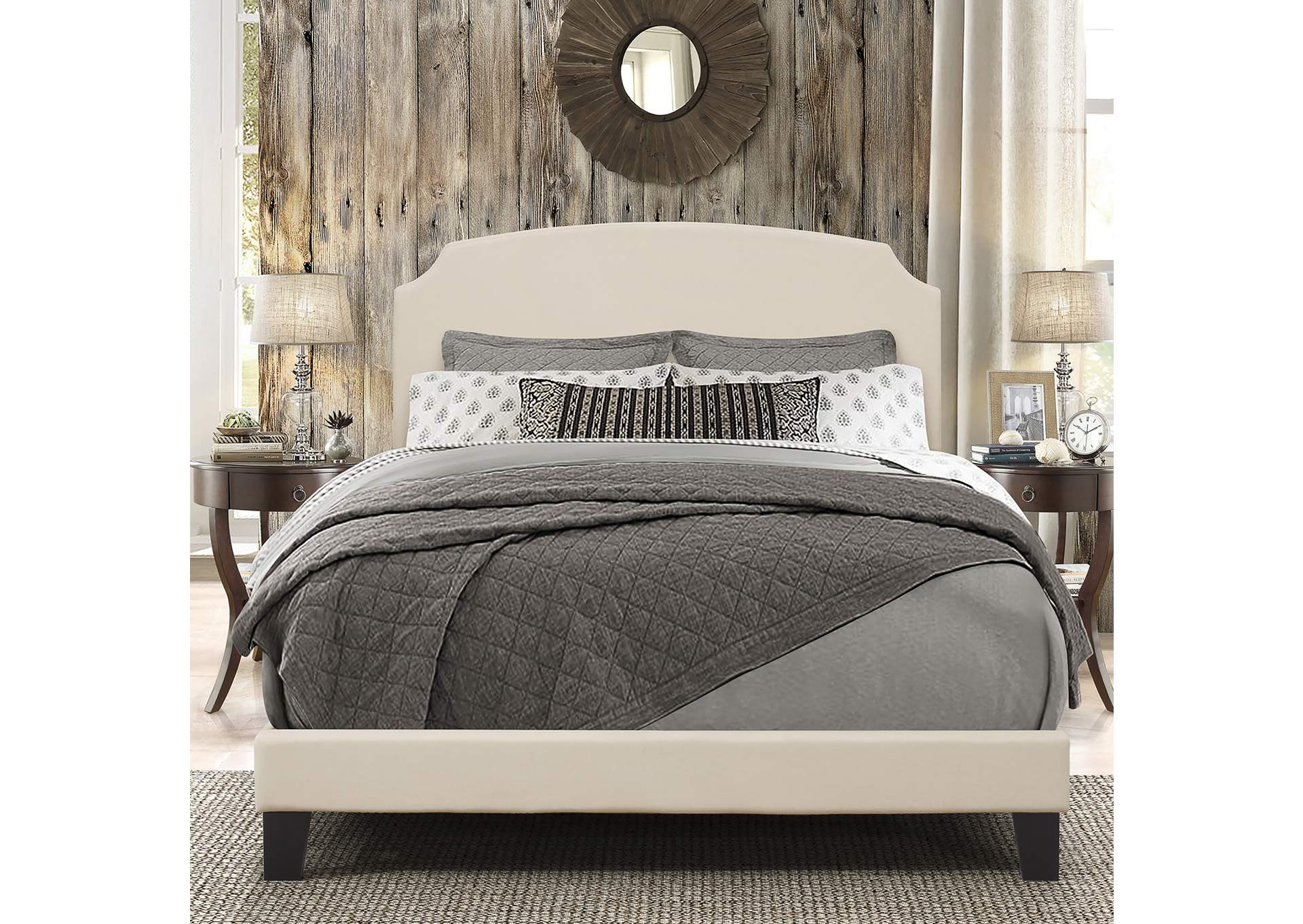 Desi Bed in One - King - Linen Fabric,Hillsdale
