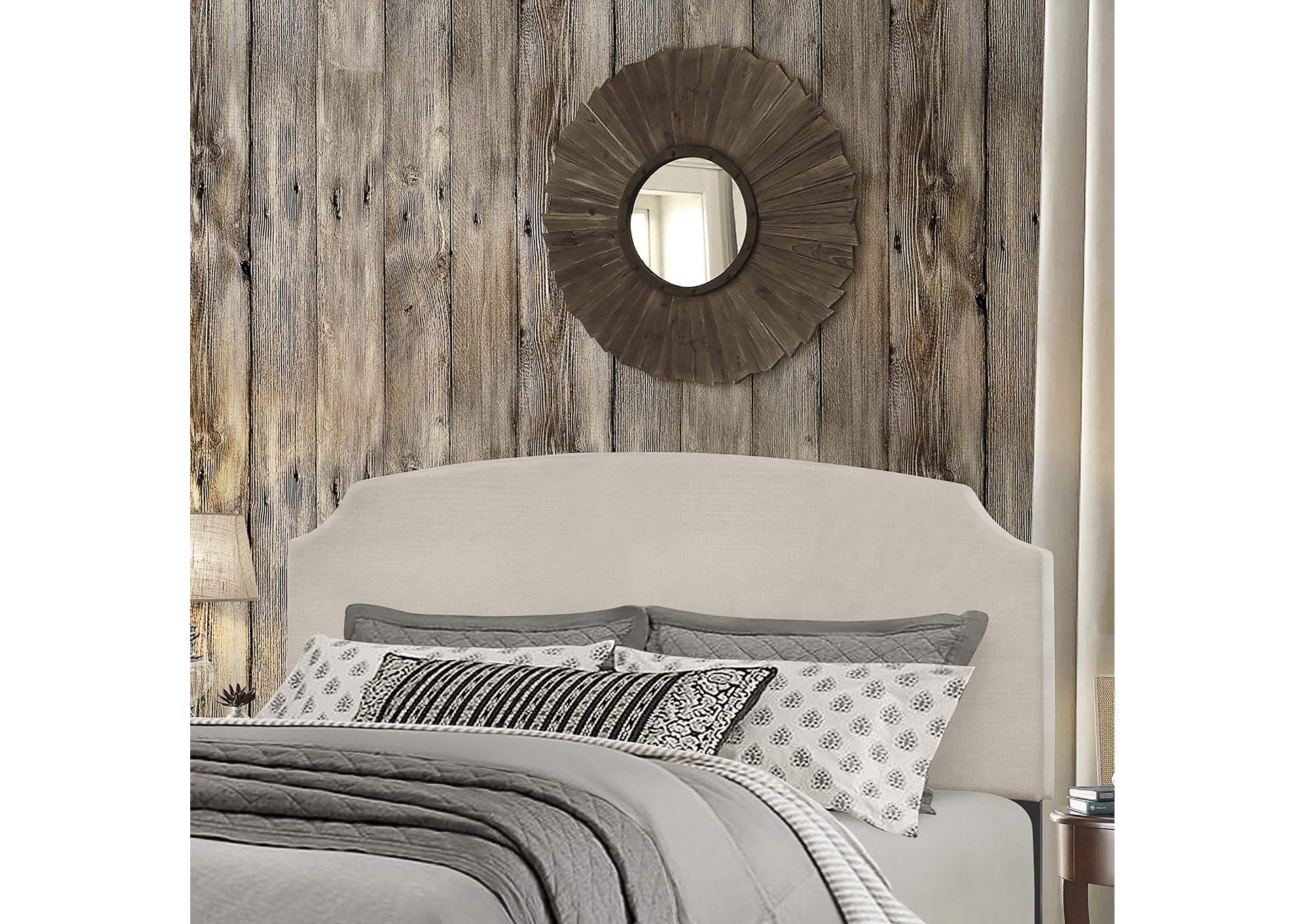 Desi Fog Fabric King Headboard with Frame -,Hillsdale
