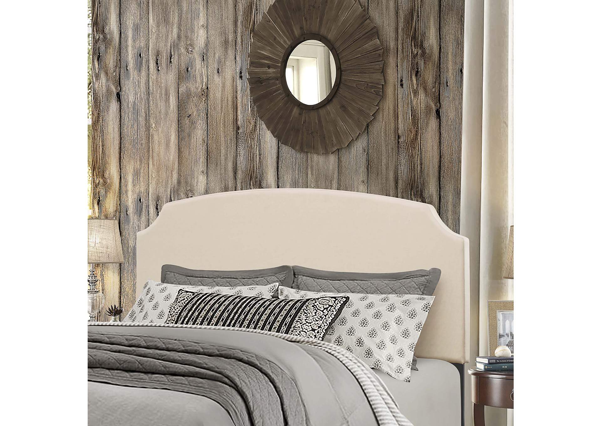 Desi Linen Fabric King Headboard with Frame,Hillsdale