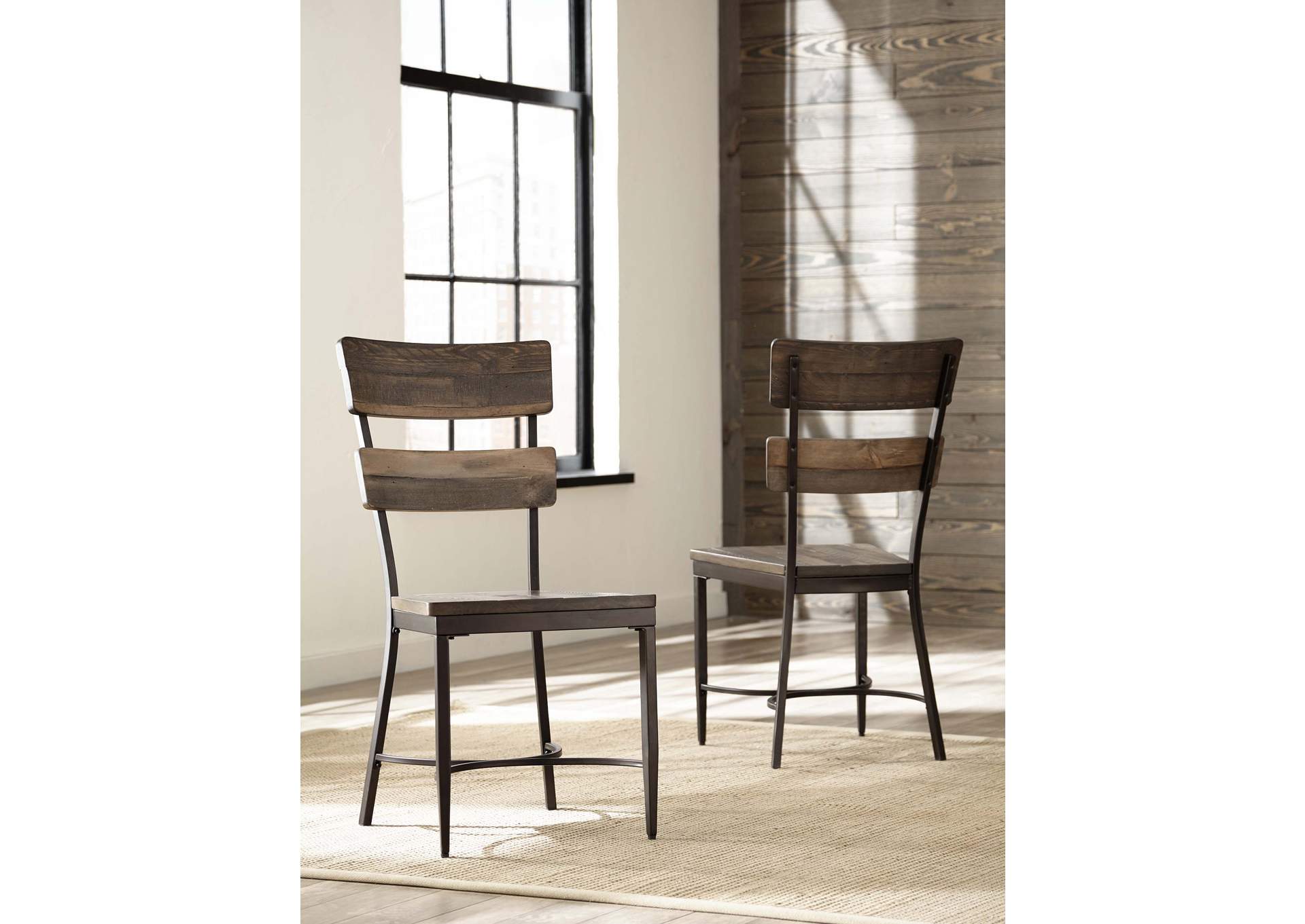 Jennings Distressed Walnut Dining Chair (Set of 2),Hillsdale